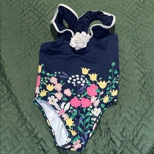 Janie and Jack Navy Floral Kids Swimsuit